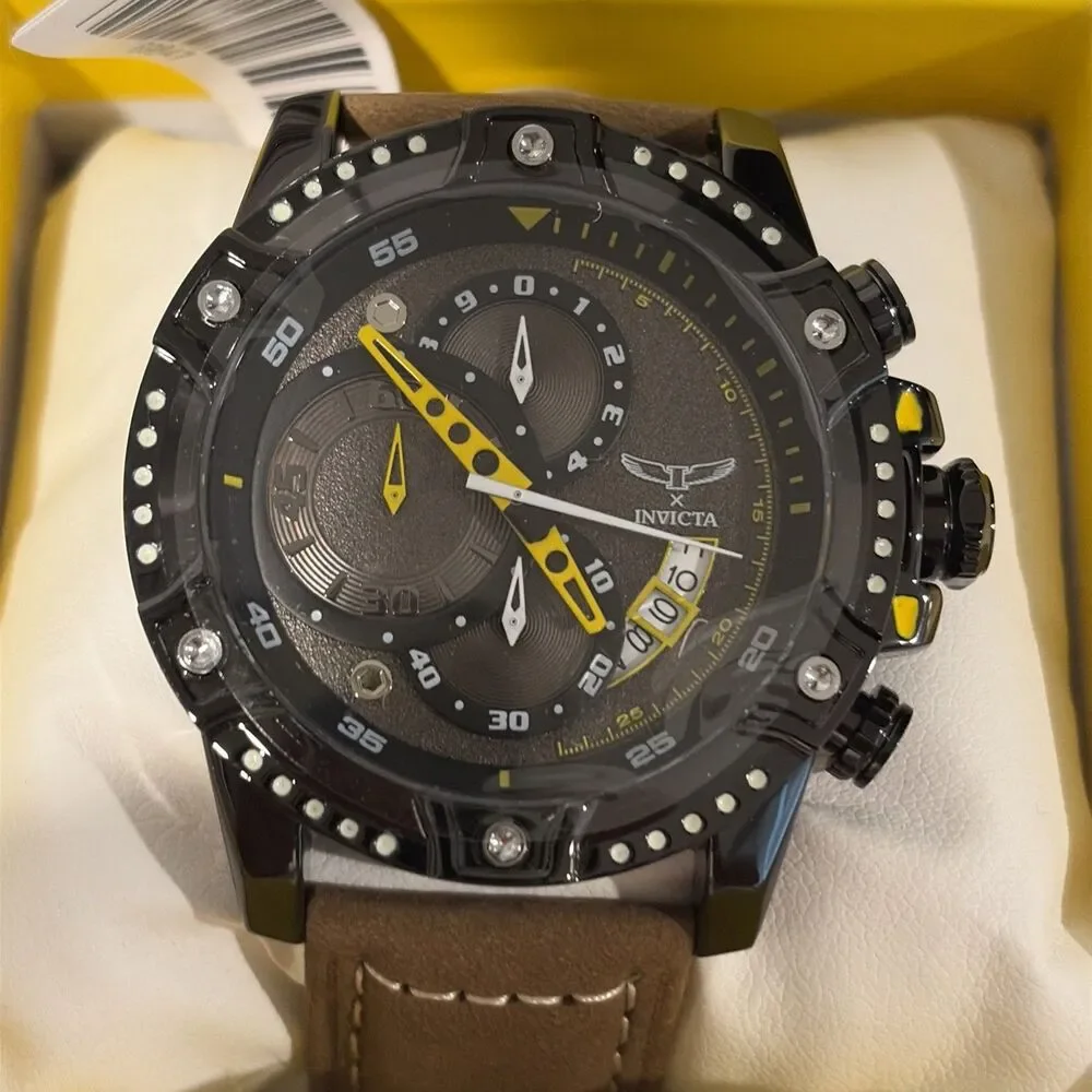 S1 Rally I by Invicta Men's Watch 50mm Brown 69874 New In Box Genuine Leather